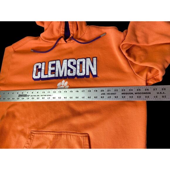 CLEMSON TIGERS Sweatshirt Men Size XL Orange Hoodie Champion Fleece Pullover - Picture 8 of 9